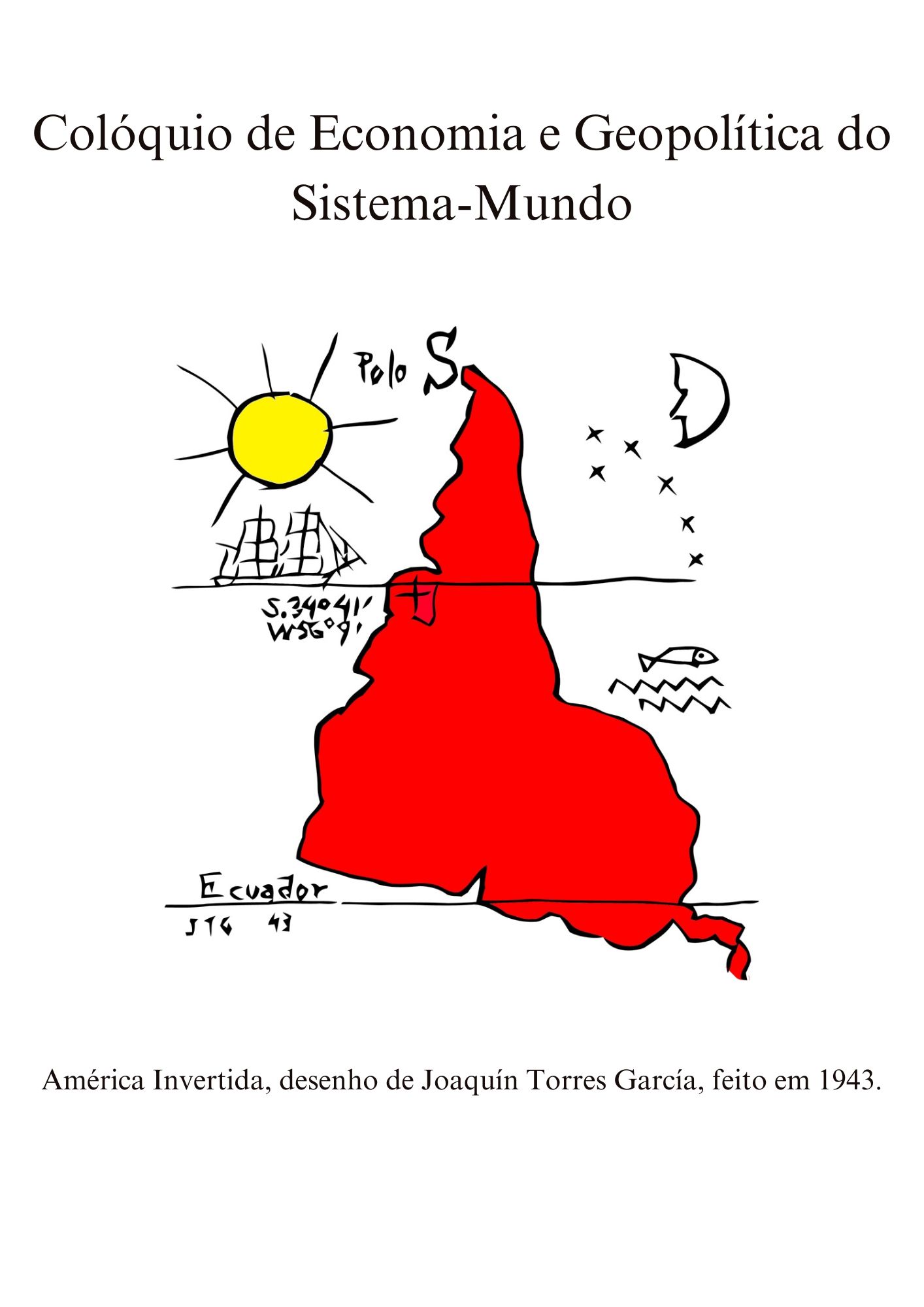 América Invertida, desenho de Joaquín Torres García, feito em 1943.